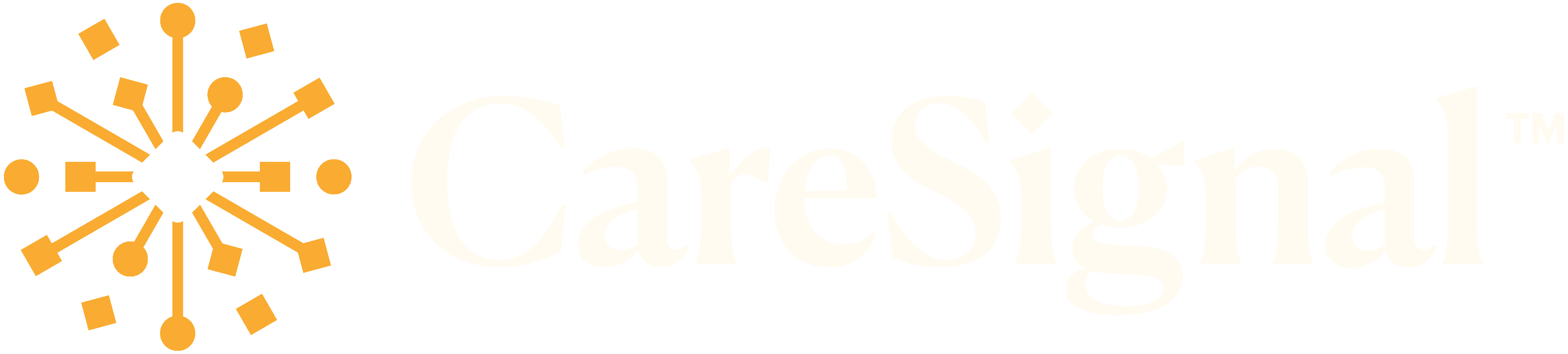 CareSignal Logo, inverse colors.